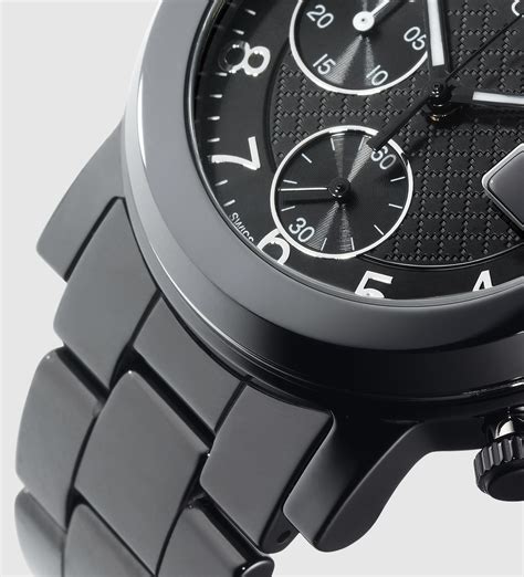 gucci g-chrono ceramic watch black|gucci chrono for sale.